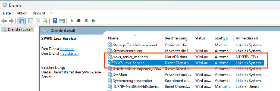 Windows-Dienste mit dem SVWS-Java-Service-Dienst