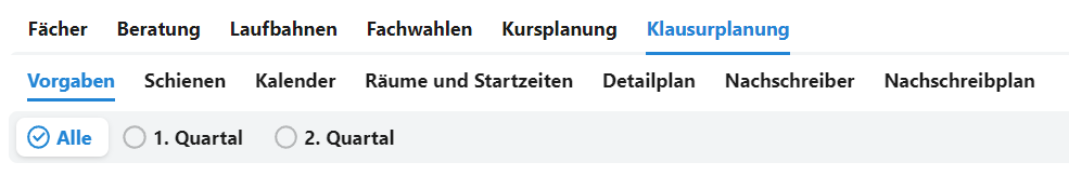 Unter den Tabs und Untertrabs folgt eine Schaltflächenleiste