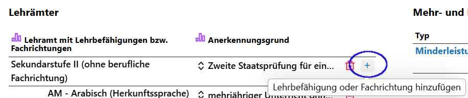 Das Plus erzeugt Lehrbefähigungen