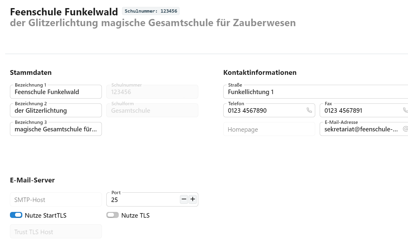 Allgemeine Daten zur Schule