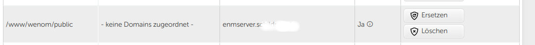 Verknüpfung SSL Zertifikat. Bereich SSL Verwaltung