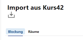 Die Tabs aus dem Datenimport zu Kurs42: Blockung und Räume. Kurs42-Datenimport: Ansicht der Tabs