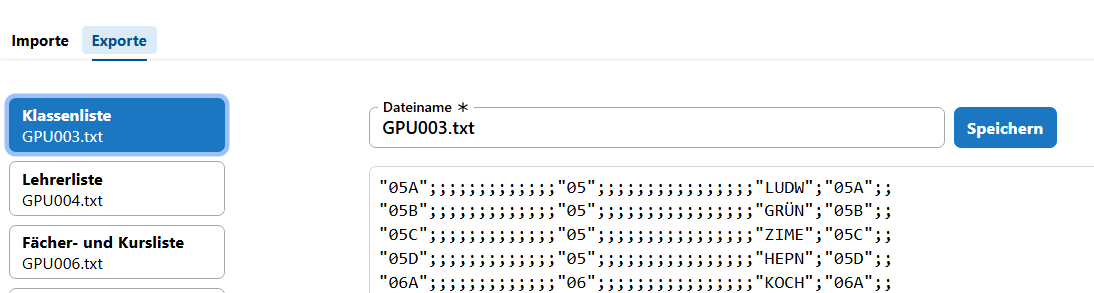 Der Exportdialog, hier müssen Sie nichts ändern. Exportdialog für SVWS-Daten in Untis-Dateien